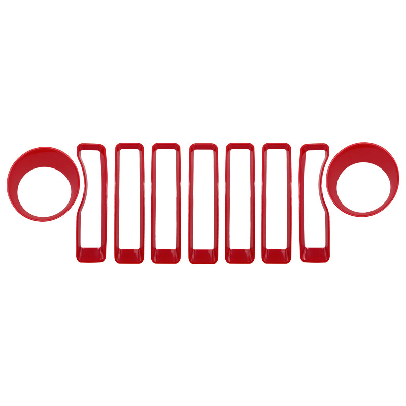 Red grille, headlights, and turn signal covers
