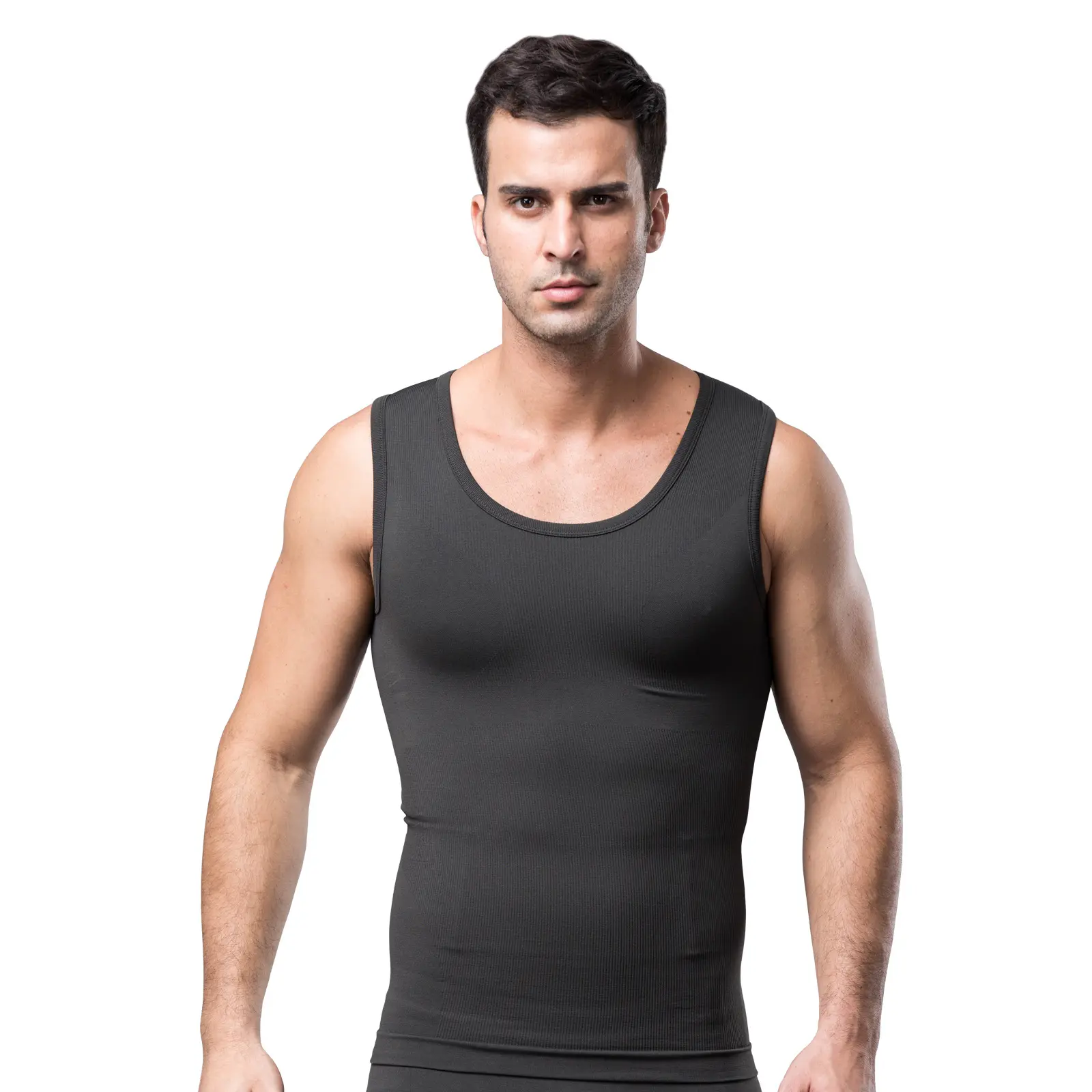 Mens Bamboo Compression Shirt Slimming Body Shaper Vest Workout Tank Tops Abs Abdomen Undershirts