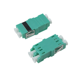 Adaptador de fibra óptica OM3 Aqua multimodo dúplex con brida para centros de datos, soluciones FTTX, compatible con redes WiFi 4G 5G - Product Image 1