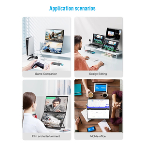 Monitor de computadora LCD portátil plegable de 15,6 pulgadas completamente funcional con 2 * Type-C 6Ms Hd Dual Screen IPS Panel para uso comercial - Product Image 6