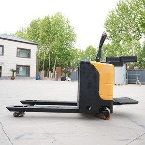 Transpaleta eléctrica con soporte de 1,5 T, precio de fábrica, equipo de descarga de carga rápida, carretilla elevadora eléctrica para centro de almacén