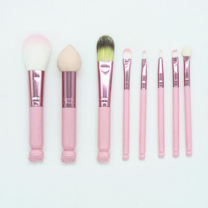 Üst satış HelloKitty pembe 8-Piece çok fonksiyonlu makyaj fırçası Set benzersiz güzellik Kitty seyahat kiti doldurmadan peluş yapılmış - Product Image 5