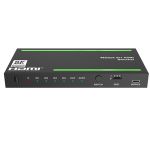 48Gbps 4x1 8K UHD Ultra Slim <strong>HDMI</strong> 2.1 Switcher 8K60/4K120Hz and VRR/FVA/ALLM for Home Theatre System