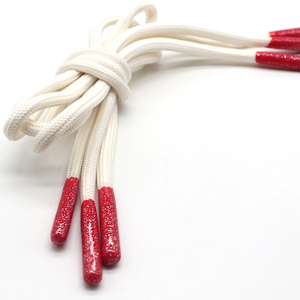 KY Custom Hoodie String Draw Cords Cuerda con puntas de metal de goma Cordón redondo plano para ropa Correas de cabeza de goma - Product Image 6