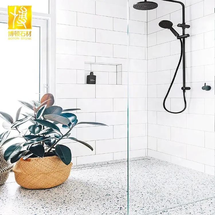 BOTON STONE-baldosas de terrazo para el baño, azulejos blancos para el suelo, de fábrica, 60x60