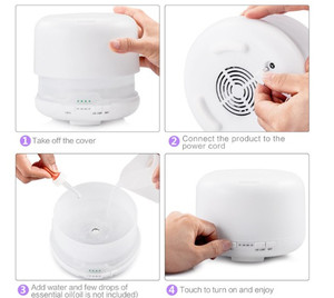 China Top Sale Neueste Holzmaserung Luftbe feuchter 500ML Raum Aroma Diffusor für den Heimgebrauch