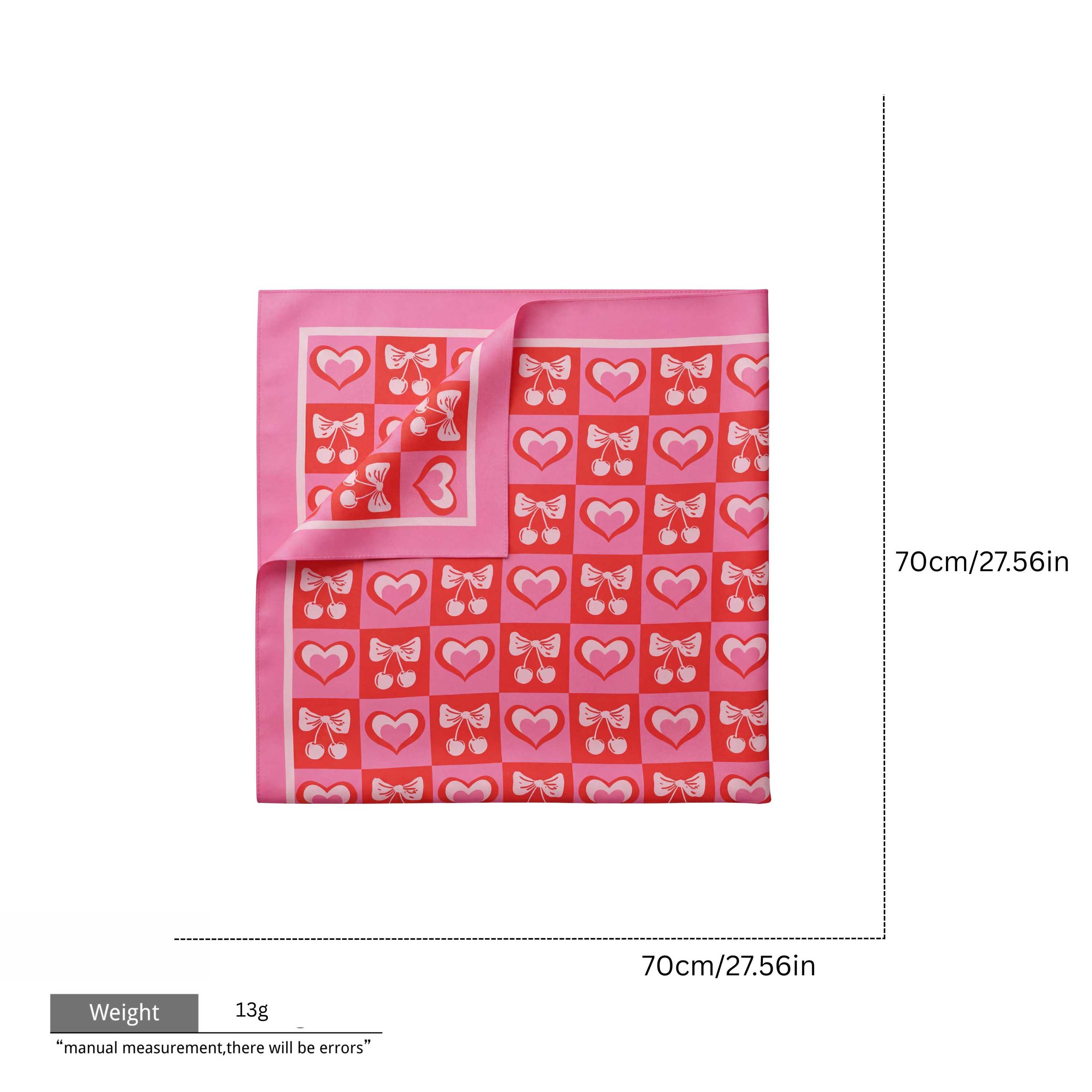 Bandana écharpe avec nœud coeur rose