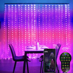 Cortina de luz led RGB inteligente con temporizador, sincronización de música remota, cadena de luces navideñas con cambio de color para decoración del hogar - Product Image 2
