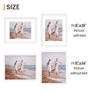 11x14木製額縁ディスプレイ写真8x10マット付きまたは11x14マットなし壁掛けフォトフレーム1パック