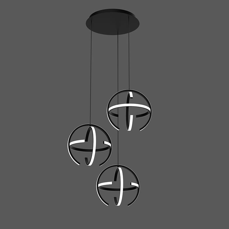 Zun Design chrome Painting modern Aluminium golden global pendant lighting chandelier fixture for kitchen living room