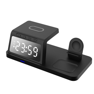 5 in 1 kablosuz şarj standı ile çalar saat hızlı şarj kablosuz şarj istasyonu iPhone için Apple için Airpods için izle - Product Image 2