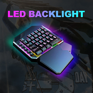 PC RGB Backlit Mini Gaming <strong>Keyboard</strong> <strong>With</strong> 35 Keys Left Hand One-Handed Keypad Wired USB <strong>Keyboard</strong> - Product Image 5