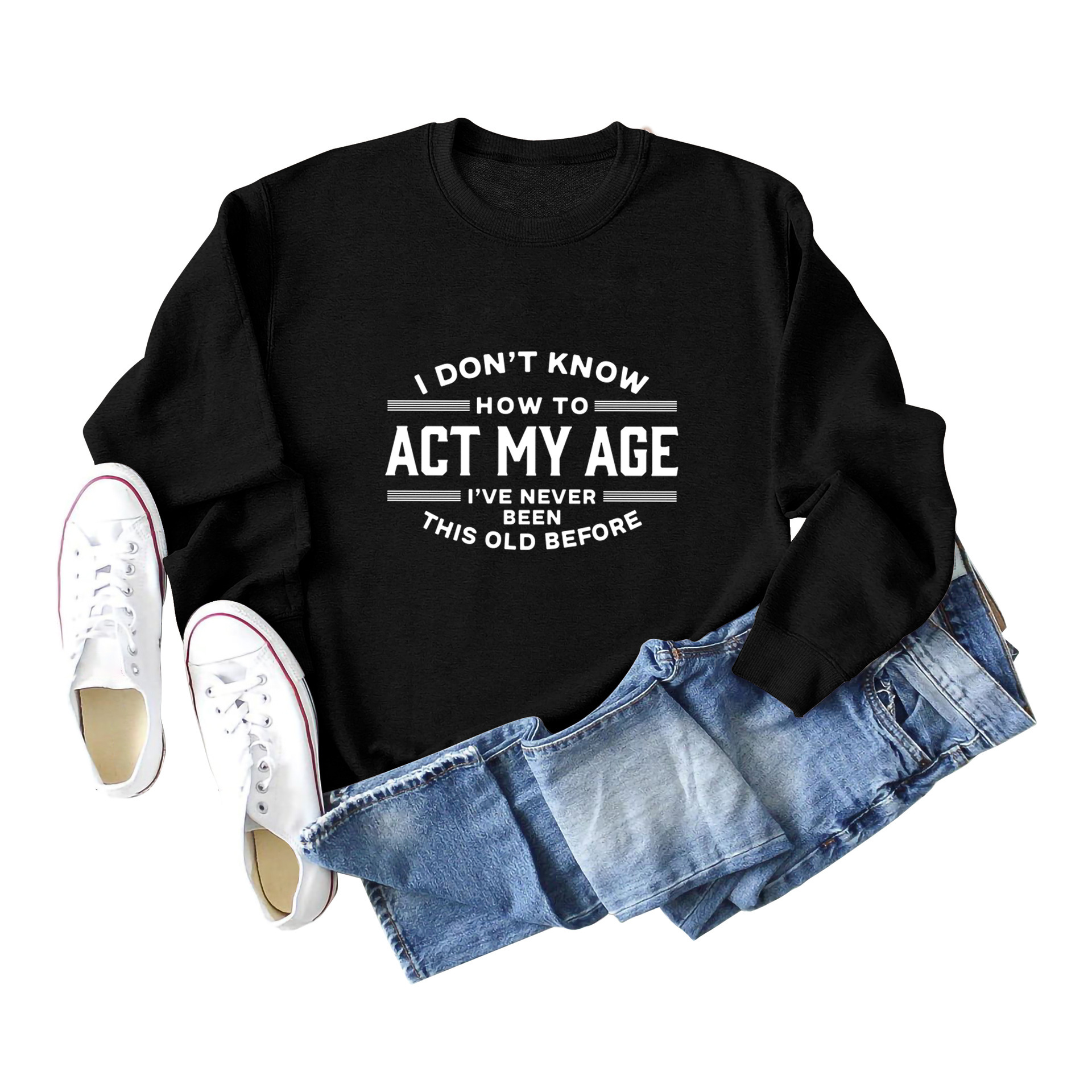 Black sweatshirt (white font)