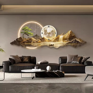 Nhà Máy bán hàng trực tiếp của New bức Tranh phong cảnh bức tranh pha lê với Đồng hồ LED bức tranh tường hiện đại trang trí nội thất bức tranh - Product Image 2