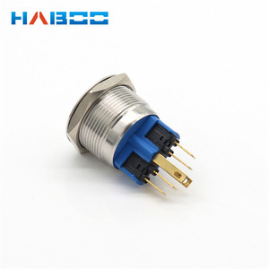 22毫米面板安装金属按钮开关开/关12V 220红绿灯1NO1NC Spdt闭锁瞬时开关Dpdt 2NO2NC - Product Image 2