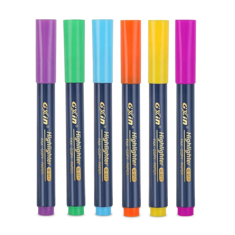 GXIN High Performance 6 color mini highlighter marker pen set For Student
