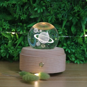 Uzay serisi Led kristal masa lambası gezegen 3d kristal gece lambası 3d müzik ile Led dokunmatik anahtarı masa lambası - Product Image 4
