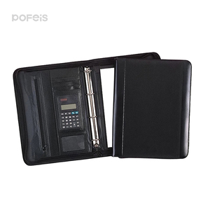 Large Capacity A4 <strong>Notebook</strong> 4 Binding Loose Leaf File Folder Zipper Round Tablet Calculator Portfolio Binding - Product Image 1