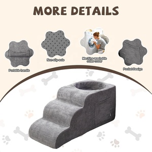 USMILEPET özelleştirilmiş küçük kedi köpek merdiven çıkarılabilir rampa kaymaz alt uyku deliği ile Pet adımlar - Product Image 4