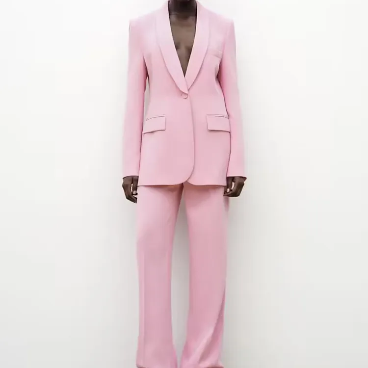 2024, новый элегантный офисный женский костюм с пуговицами, комплект из блейзера и брюк для женщин, официальный костюм