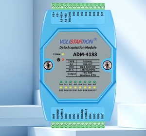 Entrada do interruptor do canal ADM-4188 8 Saída do interruptor do canal 8 Módulo de aquisição 8DI/DO 485 Modbus ADM-4188