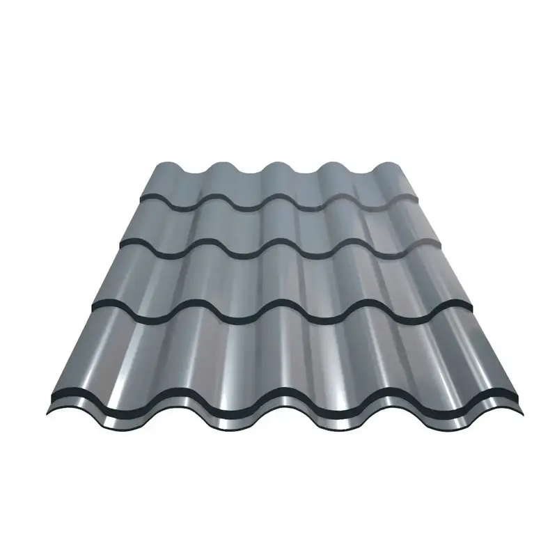 Tôle d'acier de toiture bleue de 0.45mm Tôle de toiture en acier ondulé de calibre 28 Feuille de toiture galvanisée enduite de couleur Code Hs