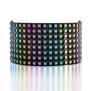 Программируемый светодиодный экран WS2812 WS2812b 5 В RGB цифровая светодиодная панель матрица 8x8 16x16 8x32 см гибкий светодиодный дисплей - Product Image 5
