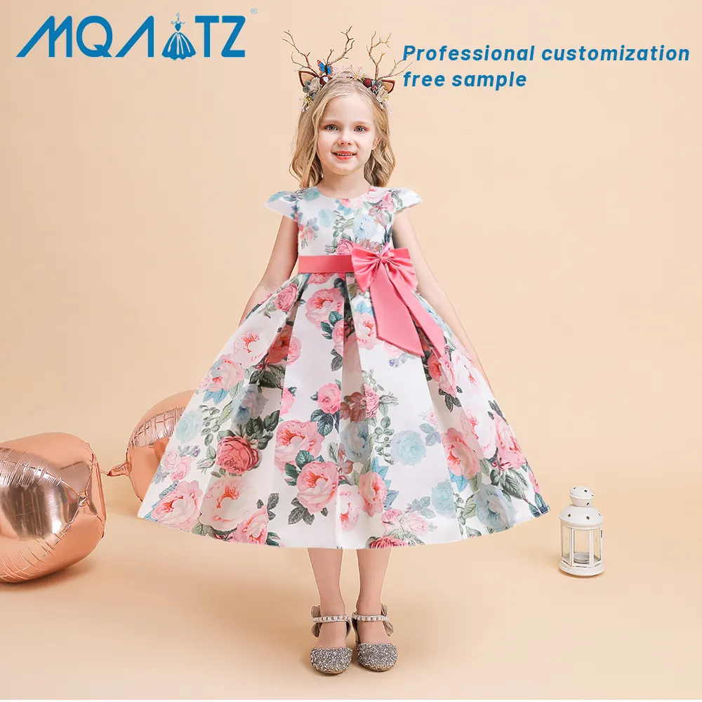 MQATZ 2023 nouveau style fille robe robes de 5 ans mode robe imprimée pour soirée petite princesse anniversaire L5310