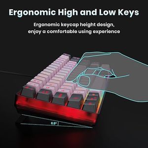 65% Gaming <strong>Keyboard</strong> Wired Backlit Mini RGB <strong>Keyboard</strong> Compact Anti-Ghosting 68-Key Gaming Wired <strong>Keyboard</strong> - Product Image 5
