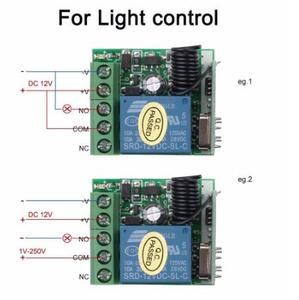 Trasmettitore RF 433 Mhz Telecomandi con Interruttore di Telecomando Senza Fili DC 12V 1CH relè Modulo Ricevitore