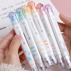 制造商可定制6包套装双头猫爪荧光笔12平头艺术记号笔，带6种复古颜色 - Product Image 4