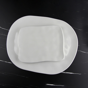 Sebest北欧白色陶瓷-外观三聚氰胺板牢不可破的餐厅塑料餐具不规则设计
