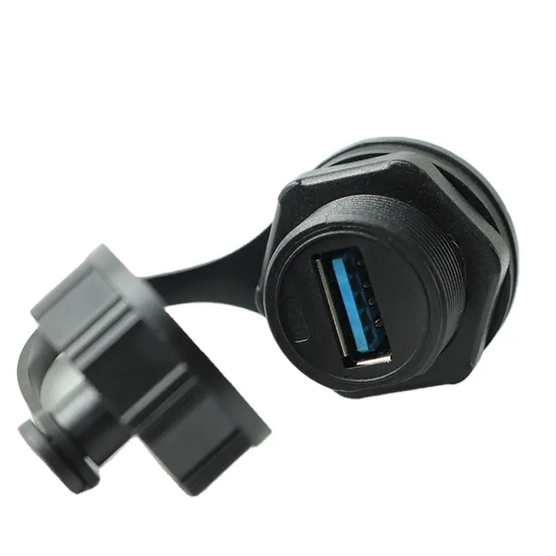 Adaptador impermeable IP67 para coche y motocicleta, Cable de extensión de red USB3.0, conector USB hembra de Panel