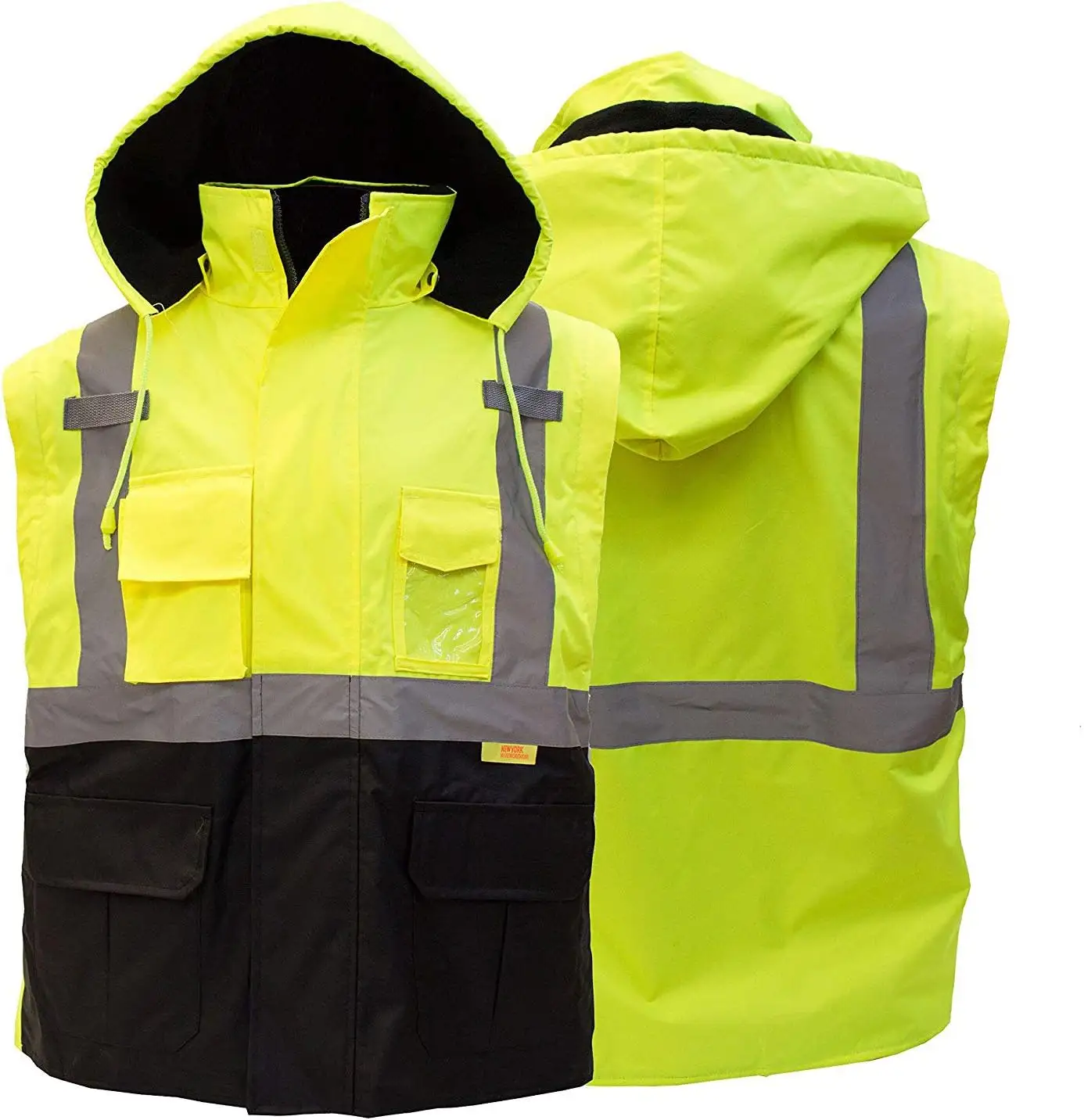 T-shirt de travail pour hommes hiver sécurité réfléchissant personnalisé multi-poches HiVis Freezer Jacket