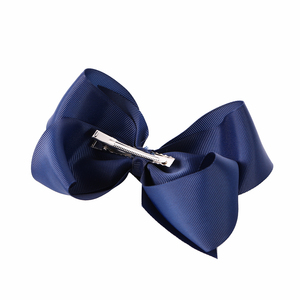 HZO-23092 <span class=keywords><strong>8</strong></span> inç kızlar çocuklar butik düz renk grogren şerit büyük yay ile saç tokası timsah klip saç yay klip