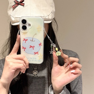 เคสโทรศัพท์มือถือกากเพชรดีไซน์แอปเปิ้ลน่ารักสไตล์ INS เคส TPU ใส IMD สำหรับ iPhone 16 15 14 13 Plus Pro MAX - Product Image 6