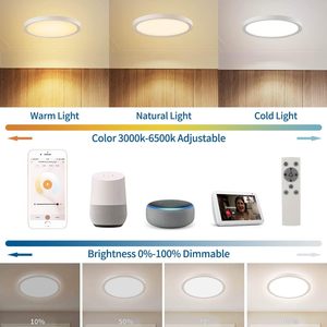 Akıllı uzaktan kumanda ev uygulama RGB CW kısılabilir yuvarlak Panel Led tavan ışık - Product Image 4
