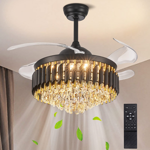 现代智能发光二极管灯家用遥控伸缩吊灯吸顶灯带风扇 - Product Image 6
