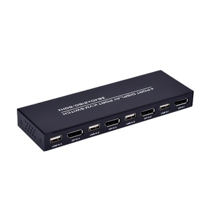 FJ-DK401 Fjgear 4 Port DP <strong>KVM</strong> <strong>Switch</strong> Usb2.0 4 Hosts <strong>Share</strong> a Set of Keyboard and Mouse Display Plug and Play 11*4.7*1.5CM - Product Image 1