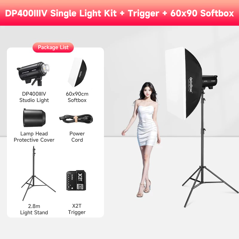 DP400IIIV + 60*90cm Softbox + X2t + 2.8m Light Stand