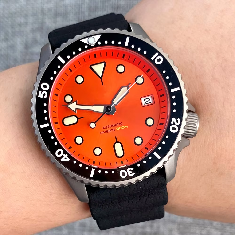 Cadran orange sans logo + insert noir
