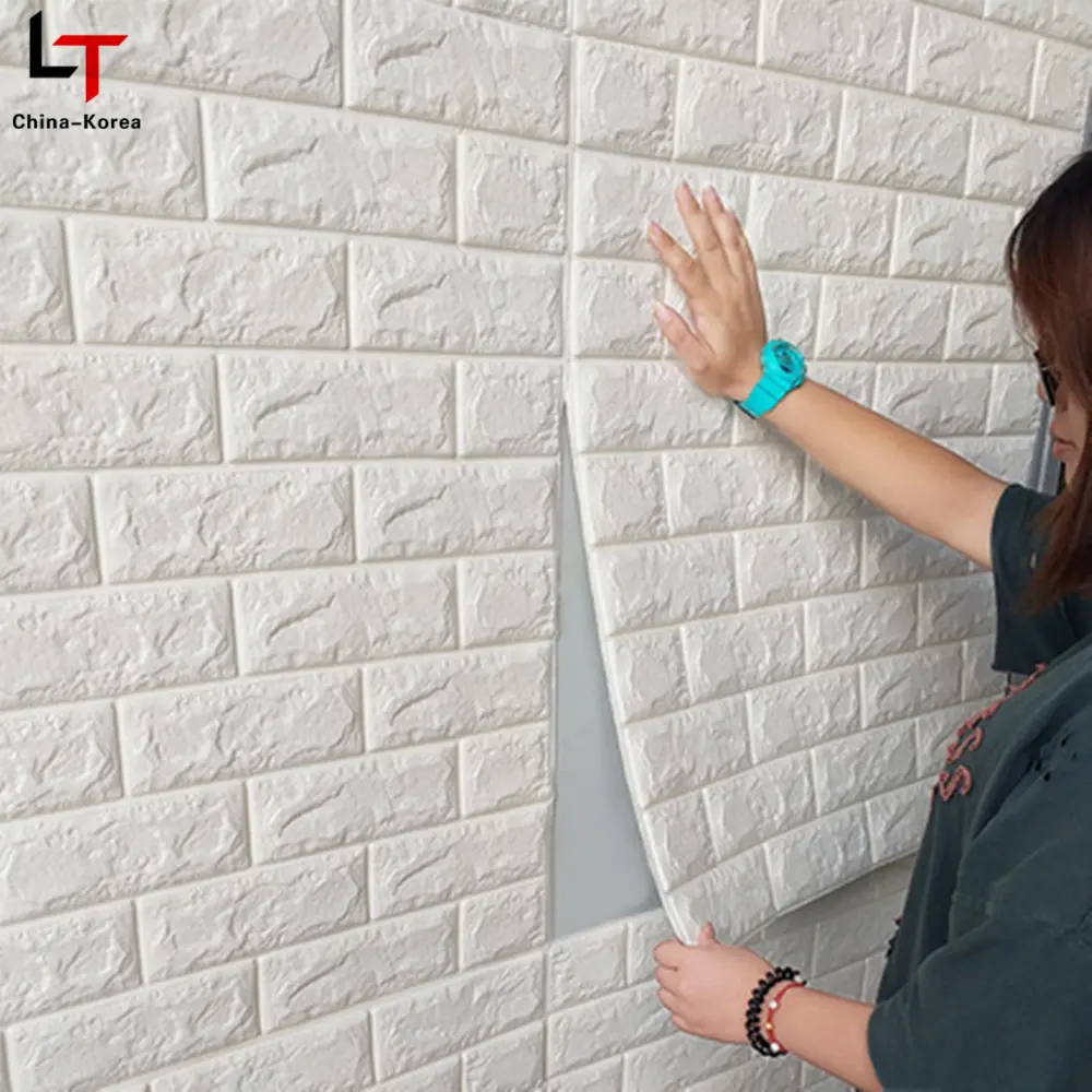 Papel de parede/adesivos autoadesivos de tijolo 3D para parede, painel de parede em cores 3D de espuma PE LT de longa data, 2023