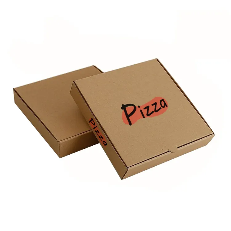 Logo Papier Pizza Box benutzer definierte gedruckte Wellpappe Pizza Box mit bunten Druck China Factory