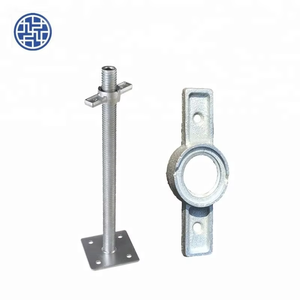 环锁脚手架施工工具系统中的预镀锌钢螺杆空心实心底座和U形头千斤顶和蝶形螺母 - Product Image 1