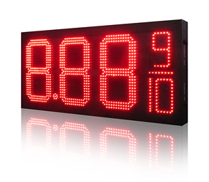 12-дюймовая 8889/10 красная 7-сегментная цифровая бензоколонка, цена на бензин, светодиодная ценовая панель для наружного пилона, ценовая газовая светодиодная вывеска - Product Image 3