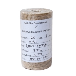 Manufacturer Natural Twisted Cheap Price 100% Natural Top Good Hessian Sacking Quality Natural <strong>Jute</strong> <strong>Yarn</strong> From Bangladesh - Product Image 1