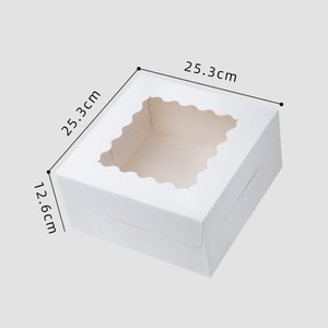 カスタム15セット10x10x5インチケーキベーカリーボックス、ウィンドウと10インチラウンドケーキボード付き - Product Image 5