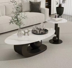 Küçük Retro Modern lüks kahve masası taşınabilir İskandinav basit mermer tasarım oturma odası veya yatak odası başucu hareketli merkezi için - Product Image 2
