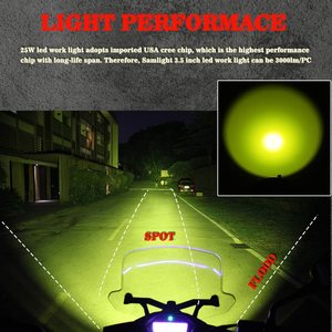 Yeni tasarım LED sis sürüş ışıkları Amber beyaz 4 inç 25W 12V otomatik LED Spot çalışma ışığı - Product Image 5