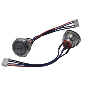 Interruttori a pulsante in metallo con chiusura momentanea a pulsante con testa piatta IP65 da 19mm (ON)-OFF con Led DC3V - Product Image 4